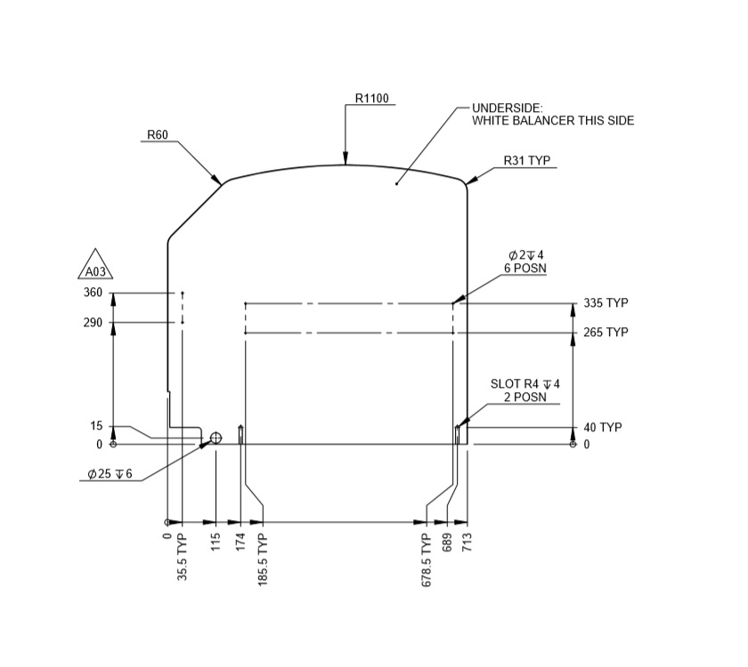 UN4 Merida Fridge Unit Worktop
