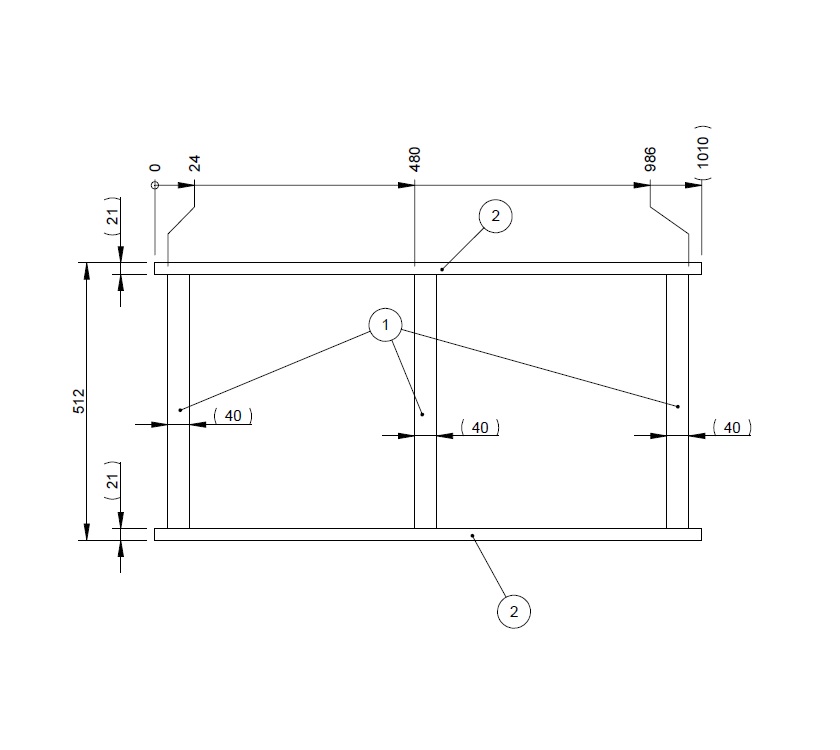 DY1 D4-3 Rear N/S Bunk Slat Frame