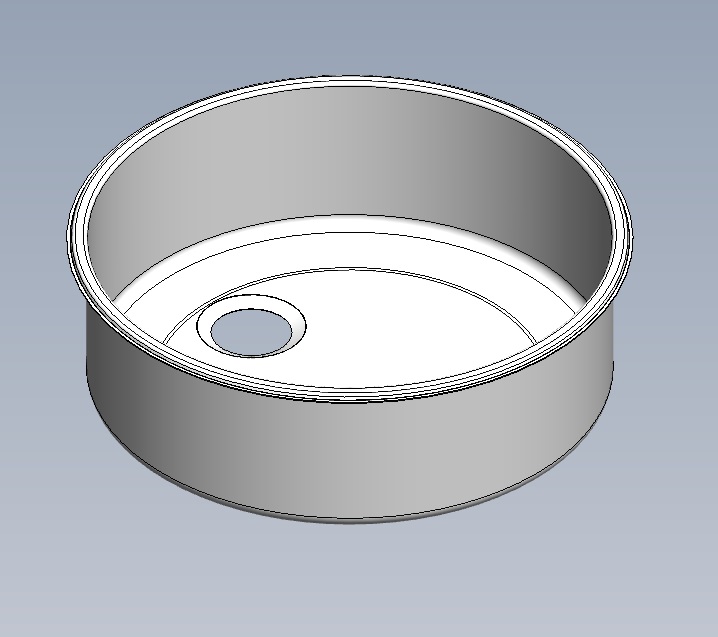 360x120mm Round Stainless Steel Sink Matt Finish