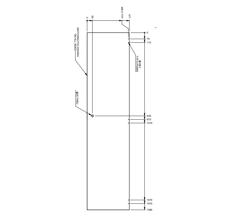 Read more about AH3 79-2F & 79-4F Robe Door 1980x471x15mm (RevA01) product image