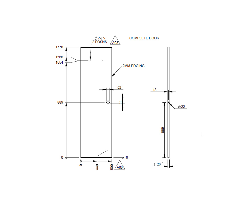 AH3 STD Mid Washroom Door (Revision A03)