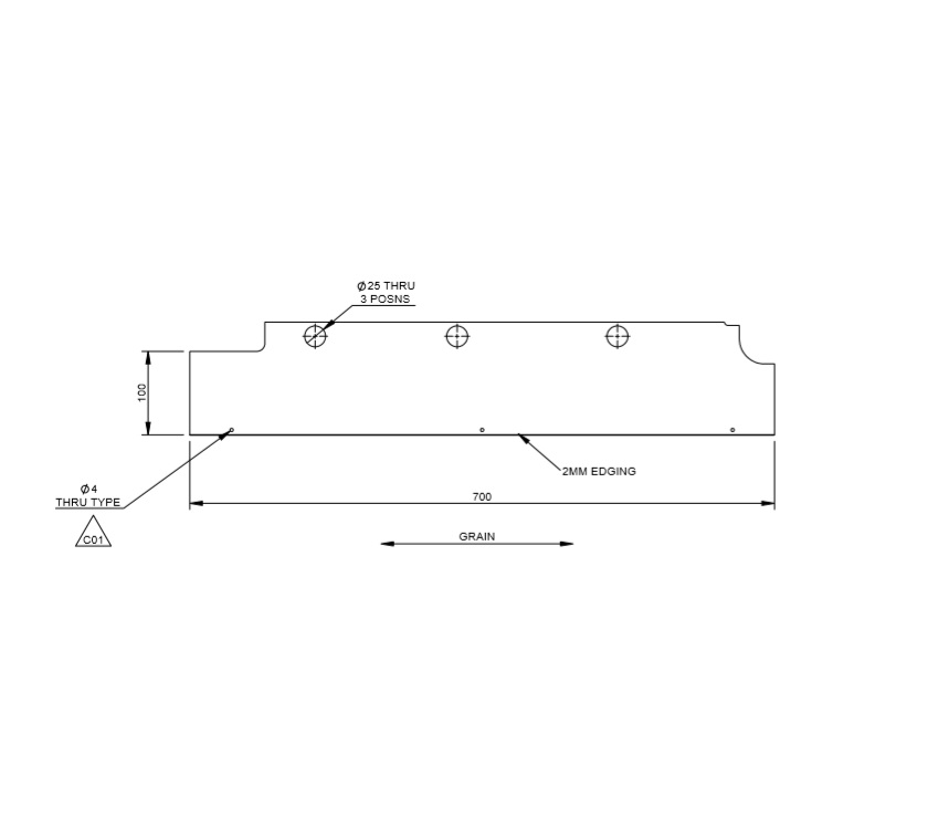 DY1 D4-4 Vanity Unit Pipe Cover Side