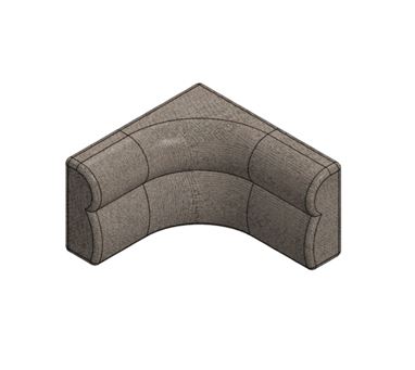 AH3 Rear Lounge O/S Corner B/rest Cushion - Farr