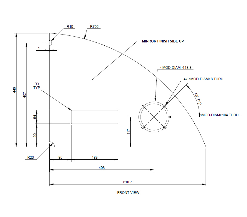 Read more about UNB N/S Front Locker Mirror Dome Fascia product image