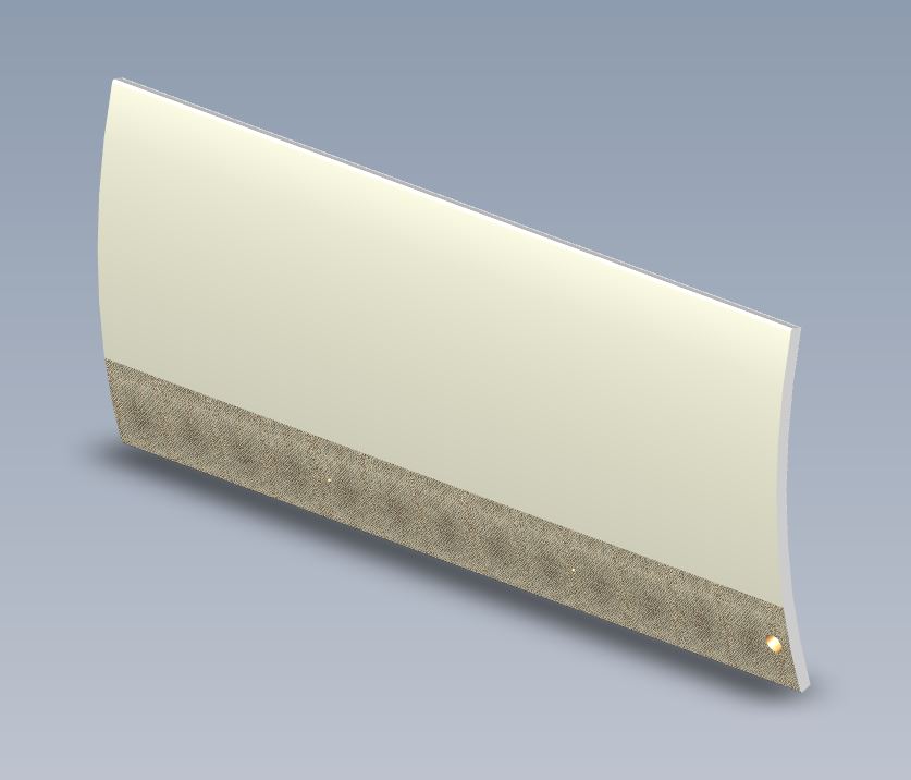 UNB Curved Locker Door 890mm w/ Catch