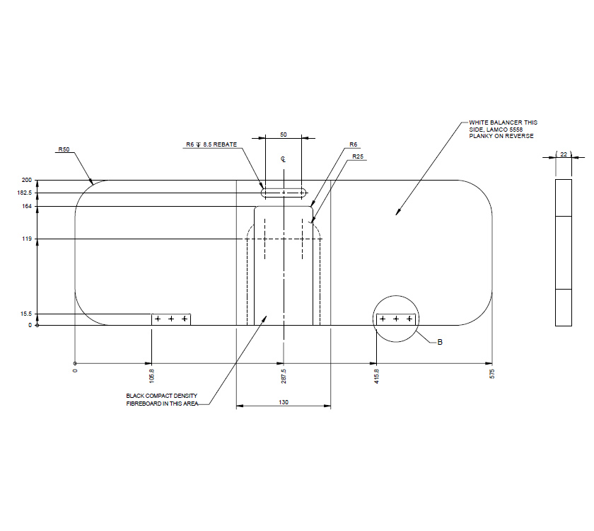 AH3 794 Front Lounge Drop Leaf Table Section (A01)