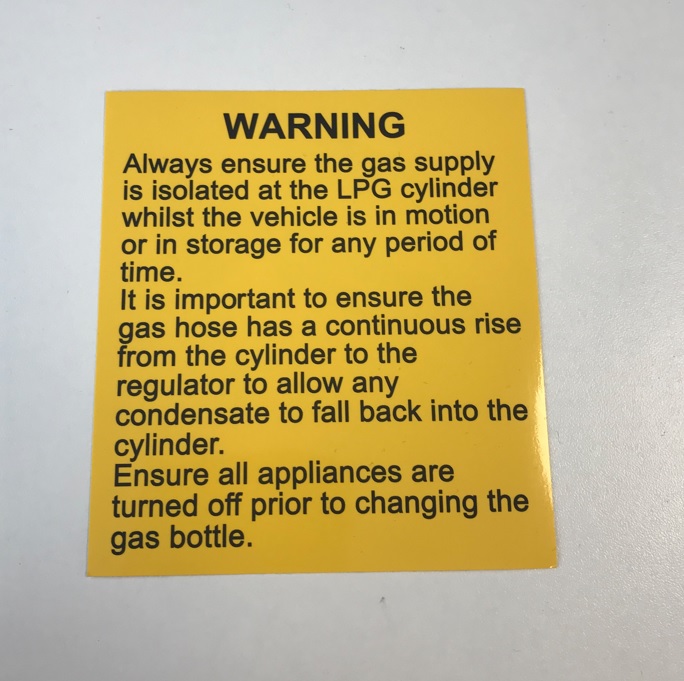 Yellow Gas Box Warning Label