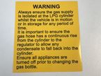 Yellow Gas Box Warning Label