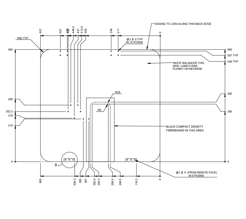 AH3 74-4 Drop Leaf Table - Main Section