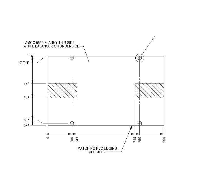 AG1 Folding Table Top Centre 960x574mm (RevA01)