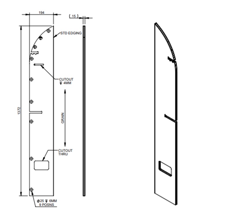 PXR STD Centre Rear TC Robe Face R/H