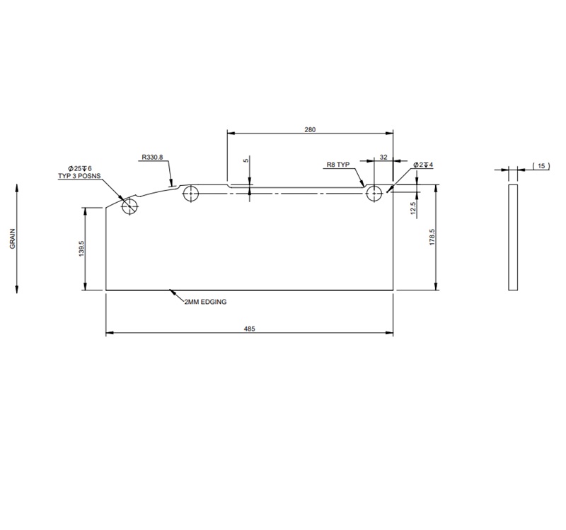PXR STD Toilet Locker Face Header (L/H)