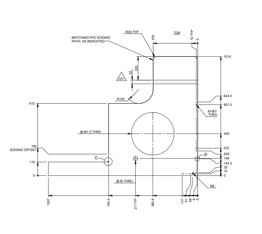 AG1 STD Kitchen Worktop (Revision C01)