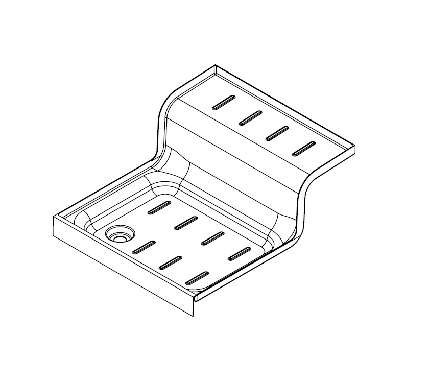 UN4 Mid Washroom Over Wheelbox Shower Tray (WHITE)