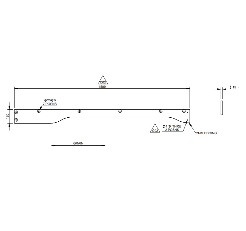 EV1 STD Front N/S Bunk LH FH Cheek (rev C01) - 1845mm