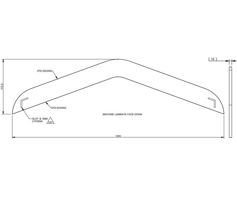 EV1 Drop Down Bed DEC. Frame Front LANA GREY