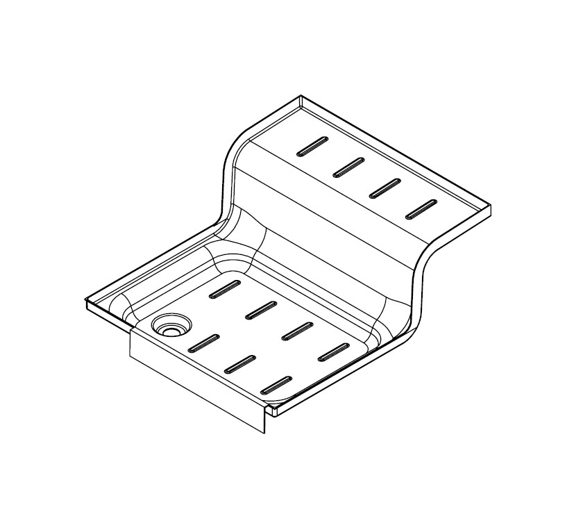 Mid Washroom Shower Tray w/ Door Trim - White