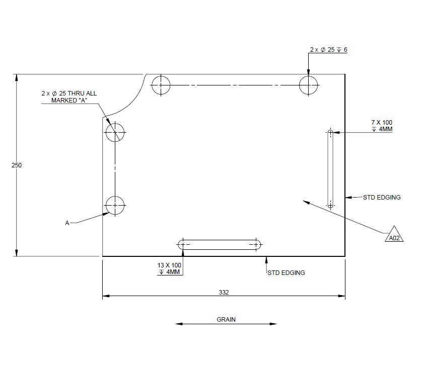 AG2 LISBON SIDEBOARD LOCKER CONTROL PANEL FASCIA