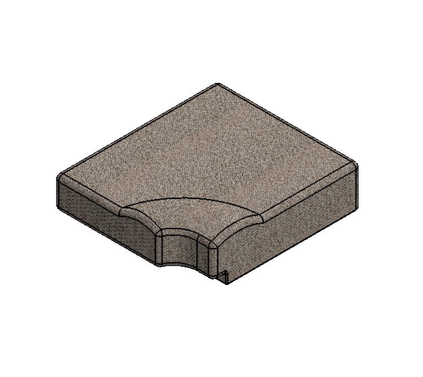 AG2 O/S 620x710x200mm Bulkhead Cushion - Latimer (w/ Wooden Ply Base)