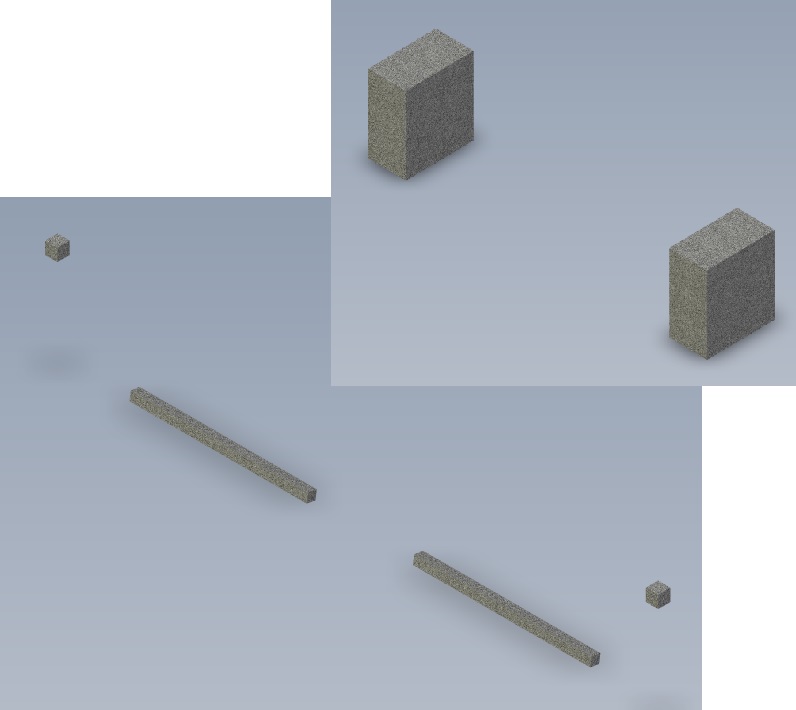 UN5 AG2 Black Front & Rear Bumper Foam Kit (Front = 2x 100x90x50mm, Rear = 2x 500x25x25mm & 2x 35x35x35mm)