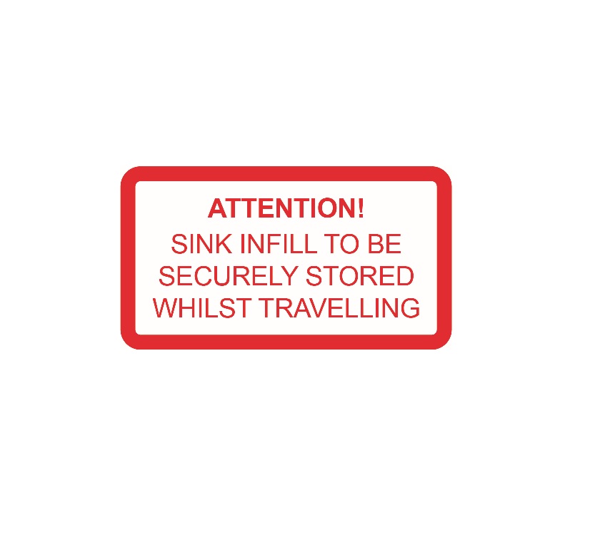 Read more about Sink Infill Warning Decal 75x40mm product image