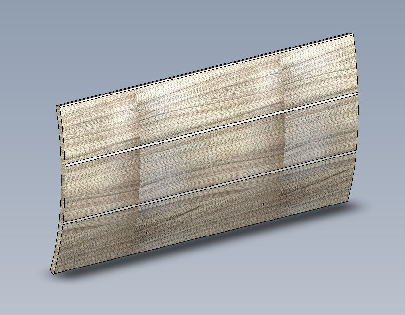 Curved Top Locker Door 811 x 410 x 15mm - Nabucco Cherry