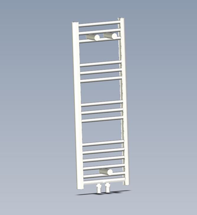 Alde White Towel Rail 840x300mm 22mm Brass Stem