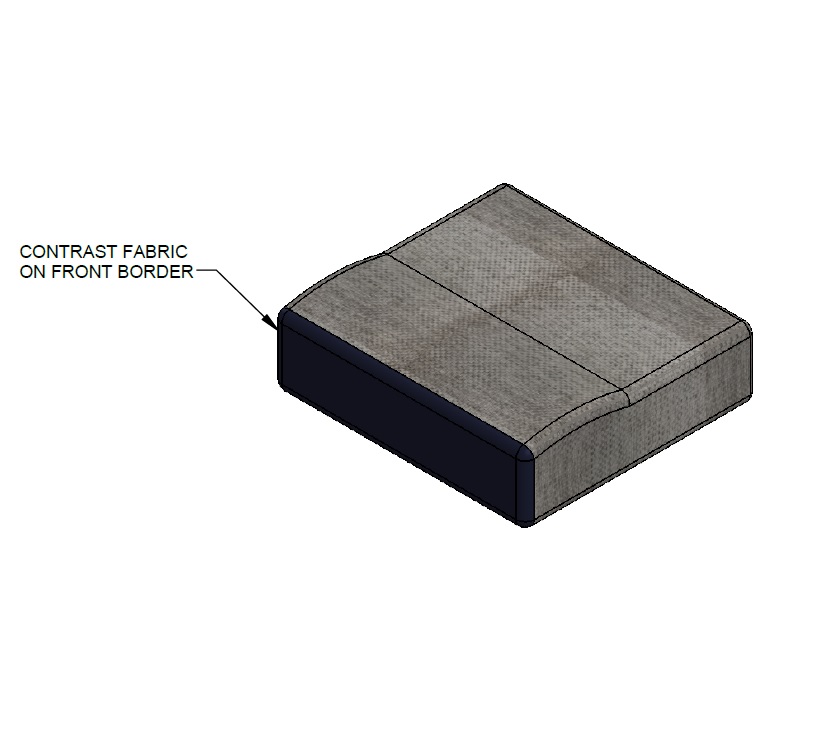 ER1 Endeavour B62 Centre U-Shape Seat Base Cushion 500x500x150mm - Apollo