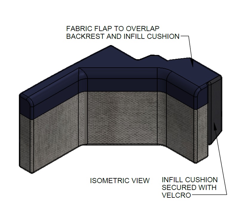 ER1 Endeavour B62 N/S Corner Backrest Cushion 475x350x570mm - Apollo
