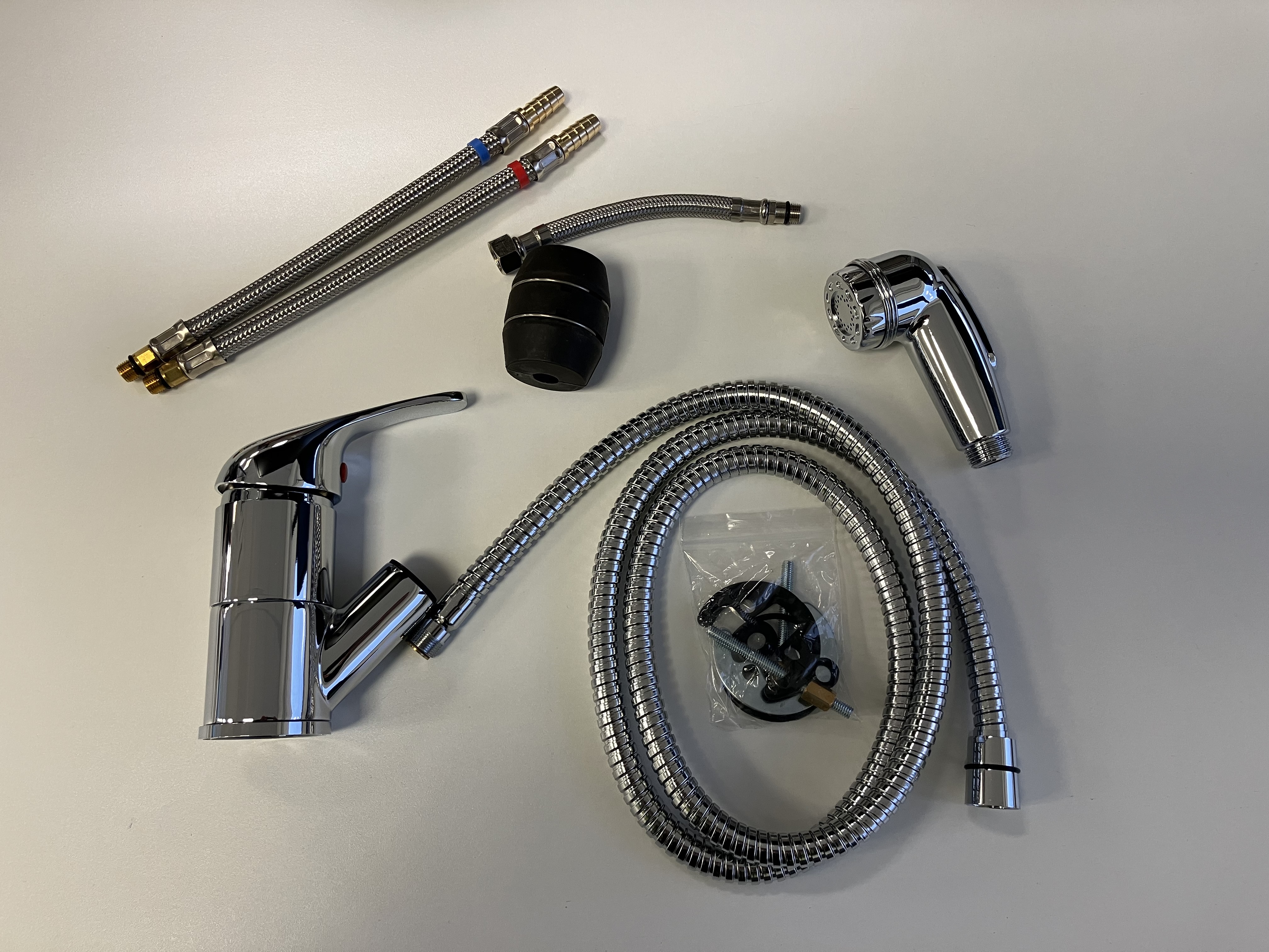 Read more about KING Pull-Out Shower Chrome Mixer c/w Tap, Shower Head, Shower Hose, Weight & Fixings product image