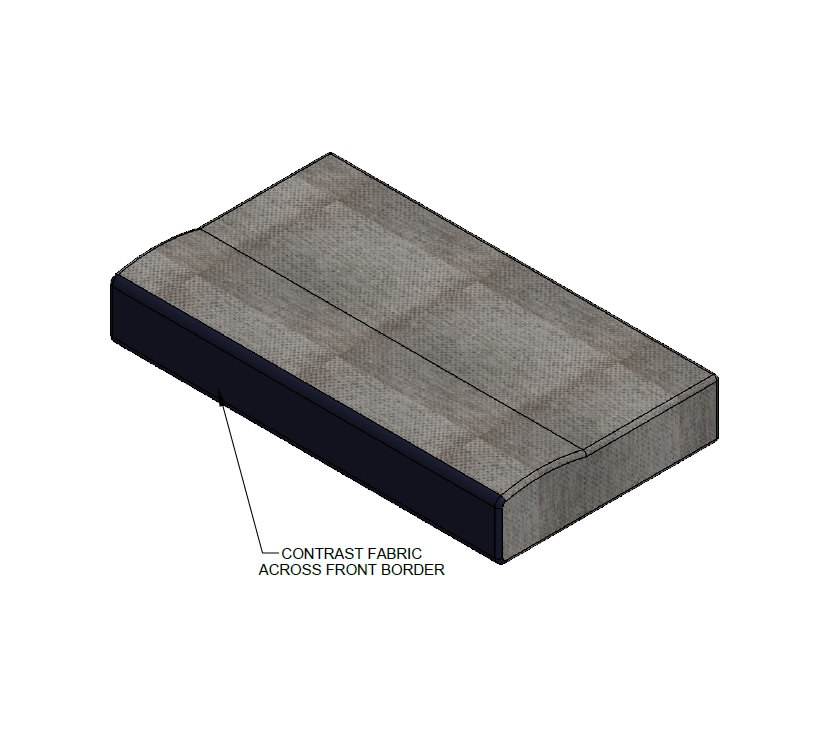 ER1 Endeavour B62 Front N/S Seat Base Cushion 1020x580x150mm - Apollo