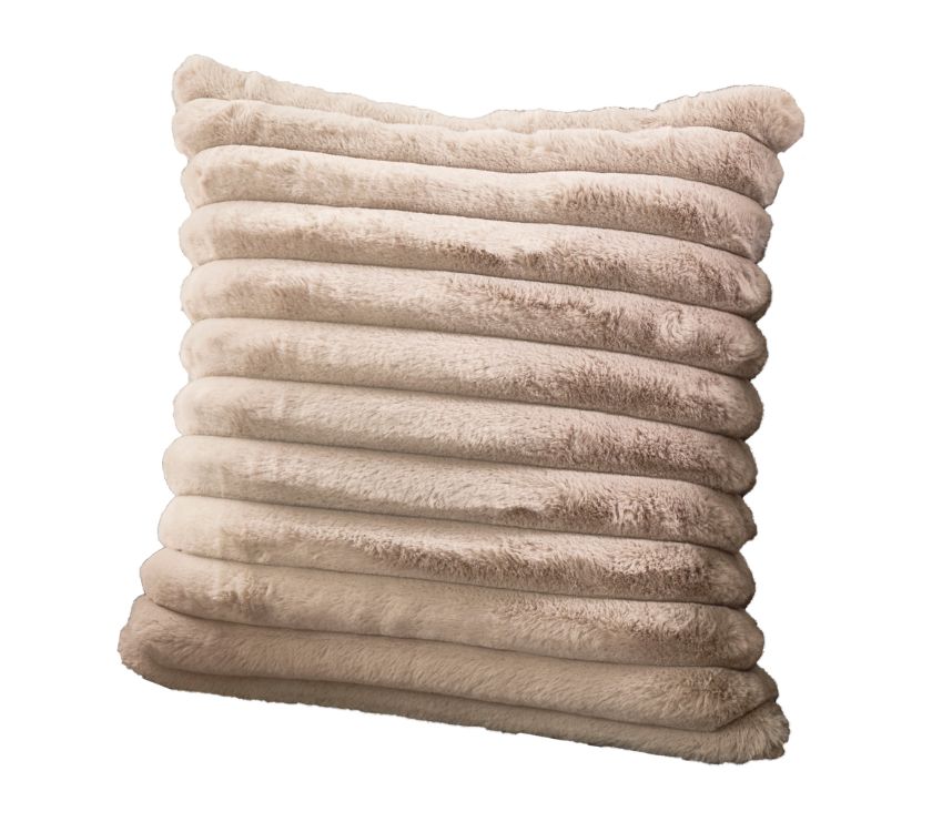 Lounge Scatter Cushion, Light Faux Fur - Blossom