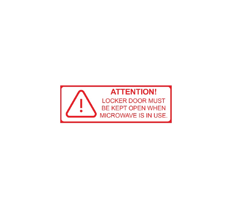 Alora Microwave Warning Label 90 x 30MM