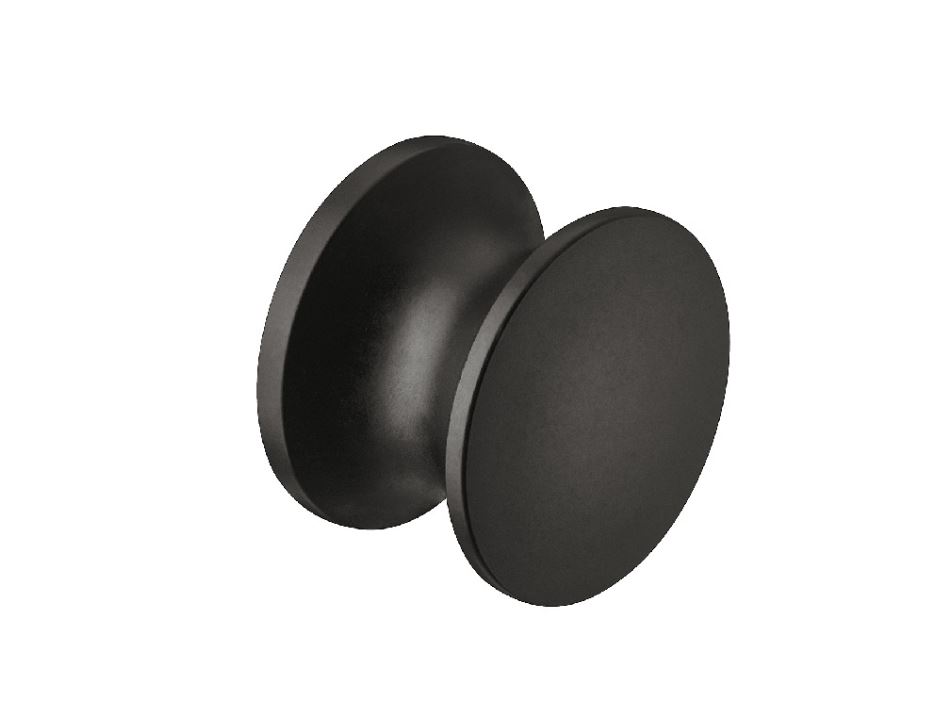 Read more about Push Button Knob - Matt Black 19mm door thickness, 23mm width product image