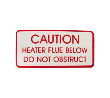 Orion Heater Flue Warning Sticker 