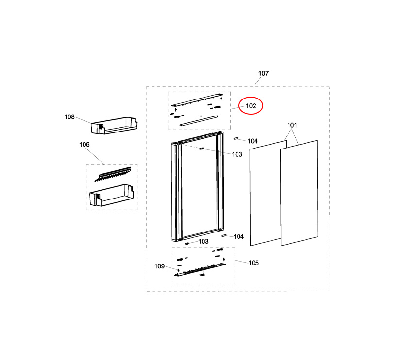 Dometic RMS10.5XS Fridge Door Top Cover Ledge
