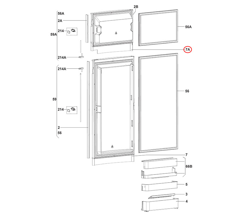 Dometic RMD8551 Fridge Decor Panel R/H Silver