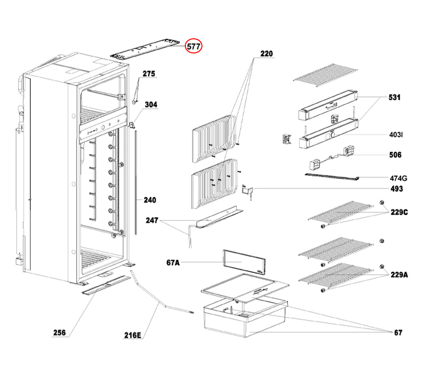 Dometic RMD10.5T Fridge Hinge Bar