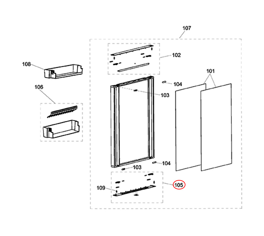 Dometic RMS10.5XS Fridge Door Lower Cover Ledge