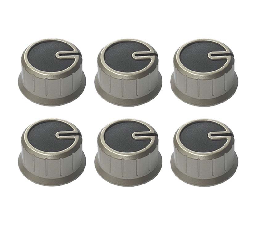 Thetford K1520 Brushed Nickel/Black Knob Set x 6