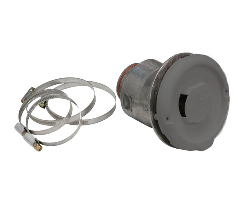 Alde Side Wall Flue Terminal c/w Hose Clips (Grey)