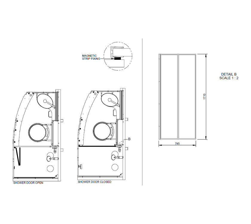 Read more about AH2 TC Washroom Bi-Fold Shower Door product image