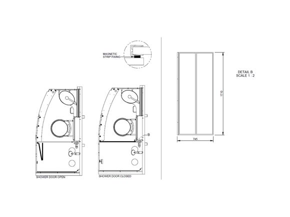 Read more about AH2 TC Washroom Bi-Fold Shower Door product image