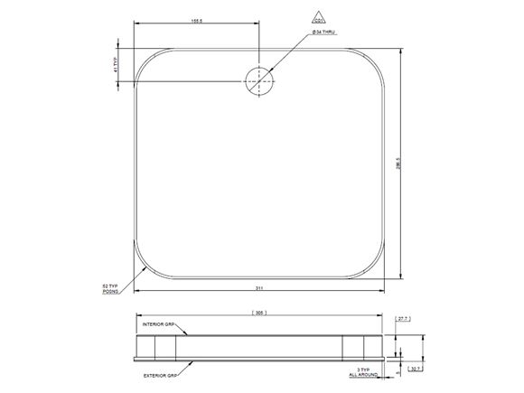 AH3 PP Door (380x350mm) Infill Panel Grigio Grey product image