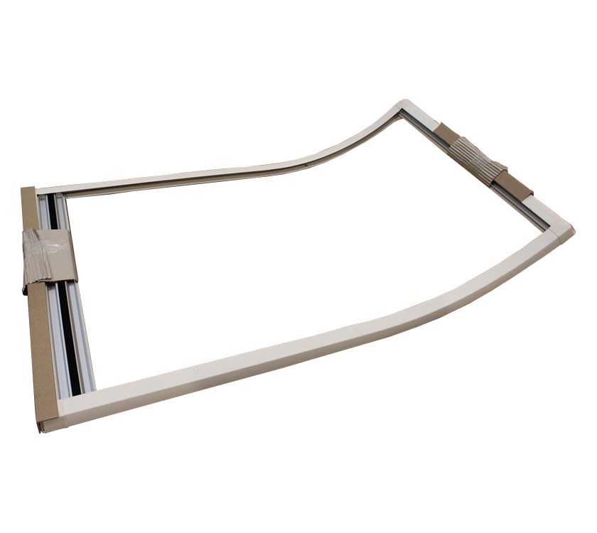 REMIBase Front Centre Curved Blind & Fly Screen 796x1372 mm  - RAL9001