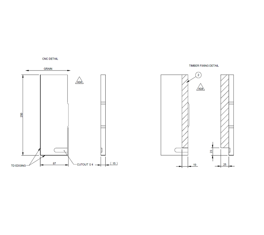 UN5 STD Sideboard Locker Hinge Panel