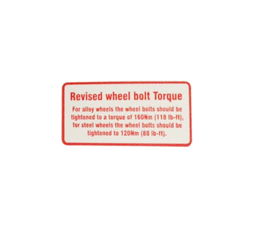 Read more about Revised Wheel Bolt Label (160Nm) product image