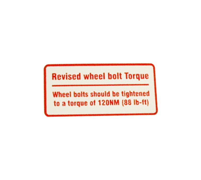 Read more about Revised wheel bolt label (120Nm) product image