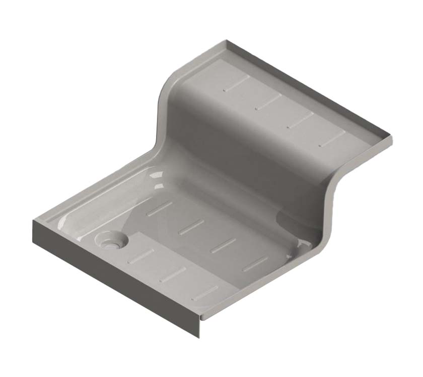 UN4 Mid Washroom Over Wheelbox Shower Tray - White