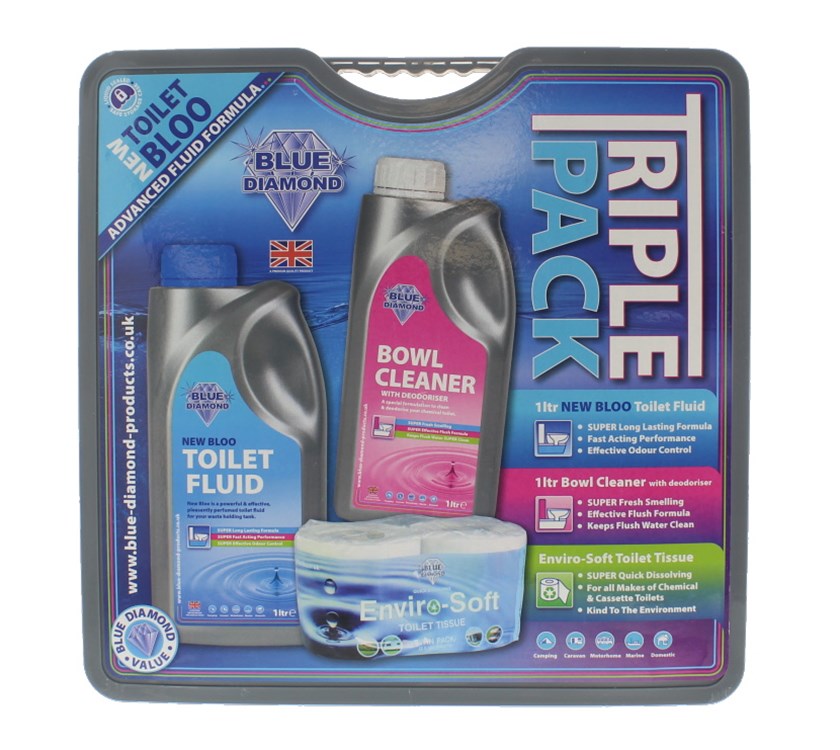 Caravan & Motorhome Big Value Triple Pack - Toilet Roll + Pink & Blue Chemicals